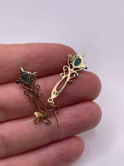 9ct gold emerald earrings