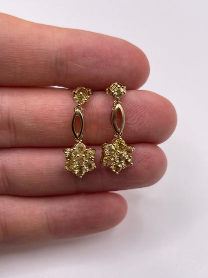9ct gold yellow sapphire earrings