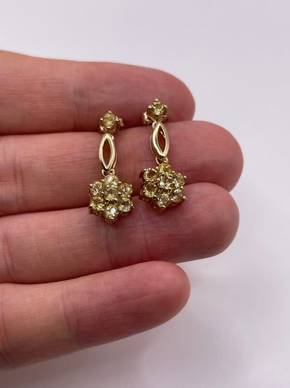 9ct gold yellow sapphire earrings
