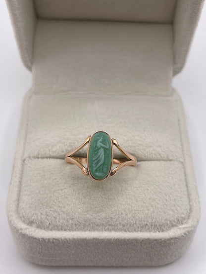Antique 9ct rose gold cameo ring