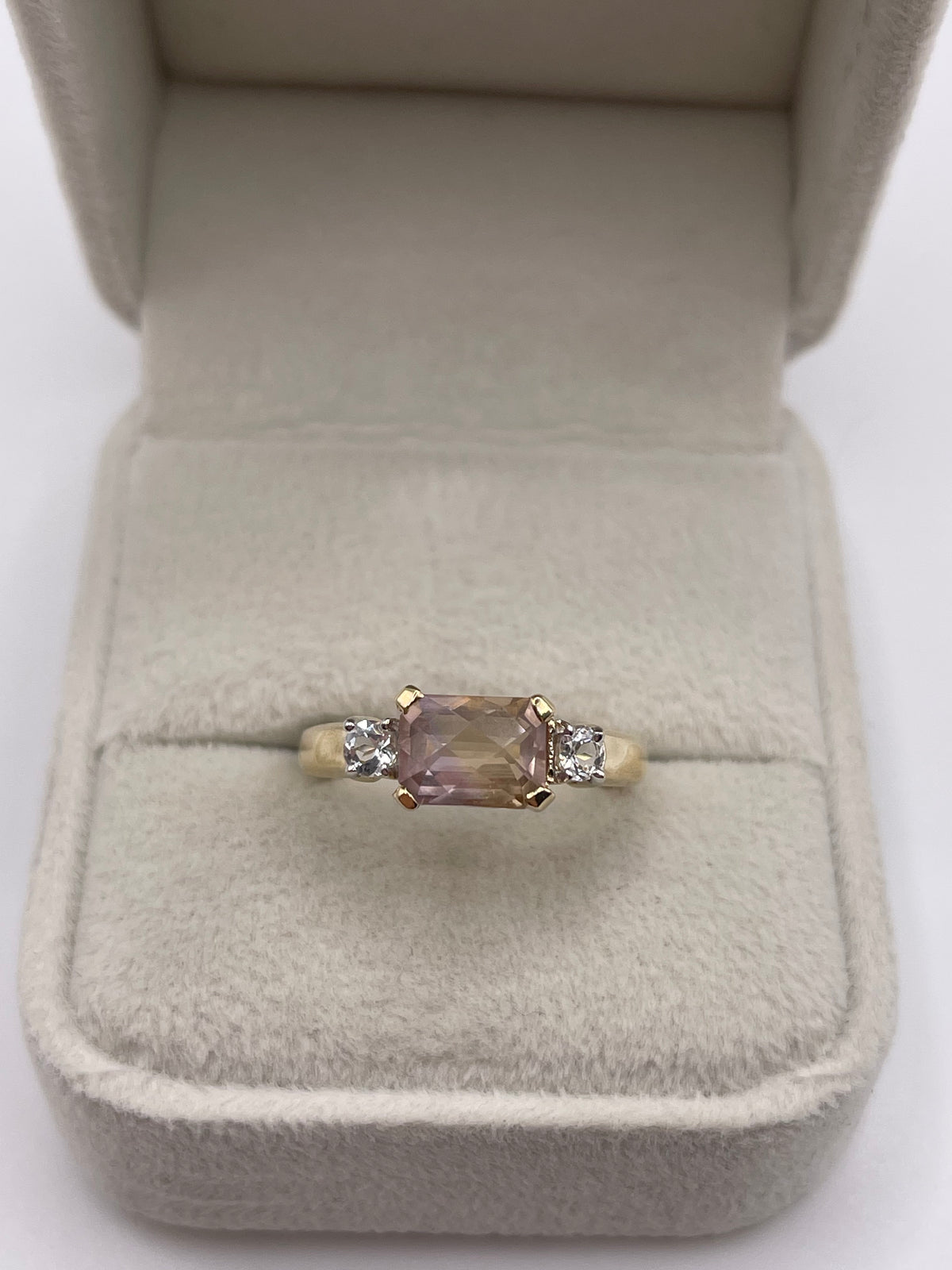 9ct gold ametrine and zircon ring