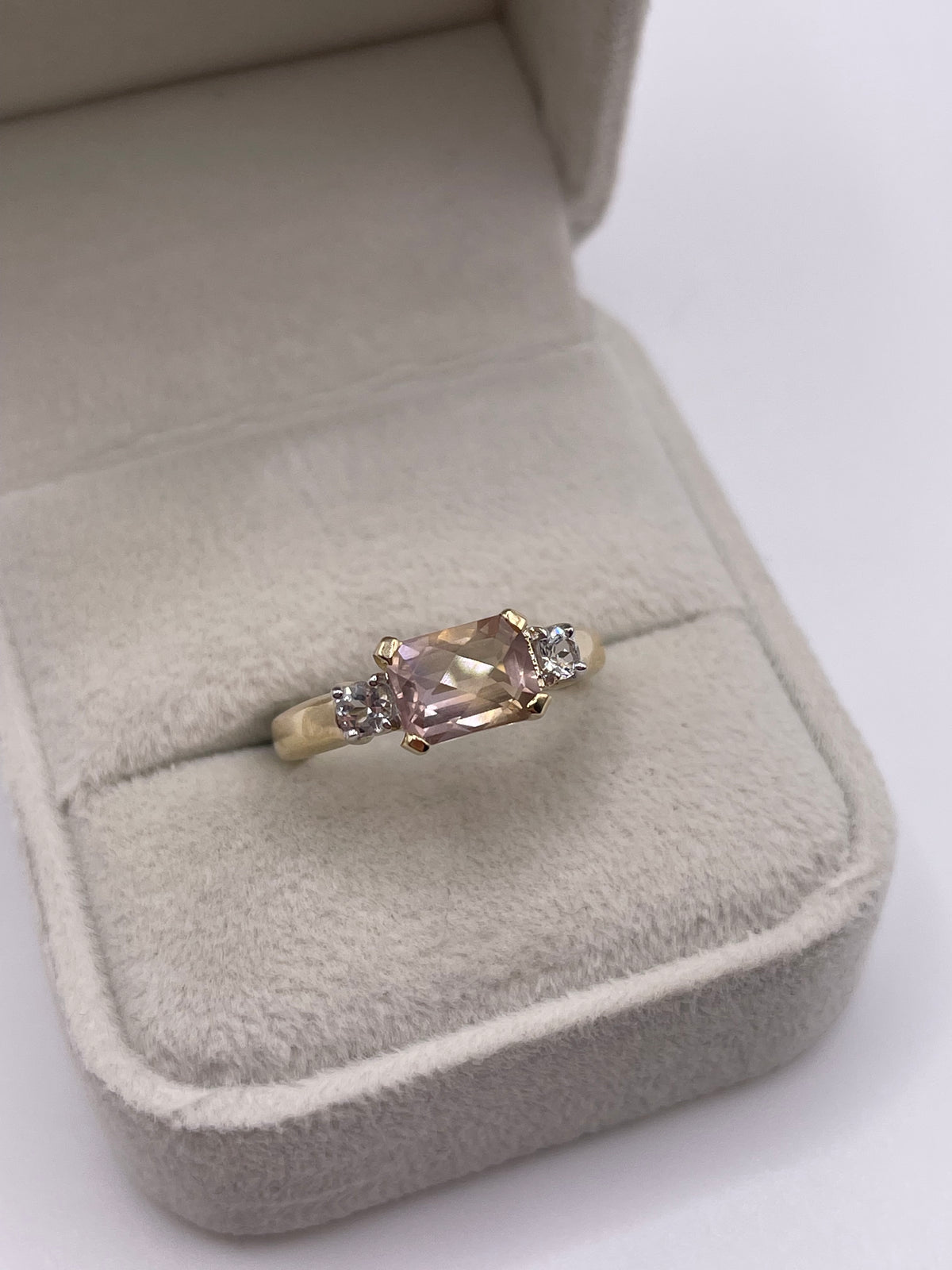 9ct gold ametrine and zircon ring