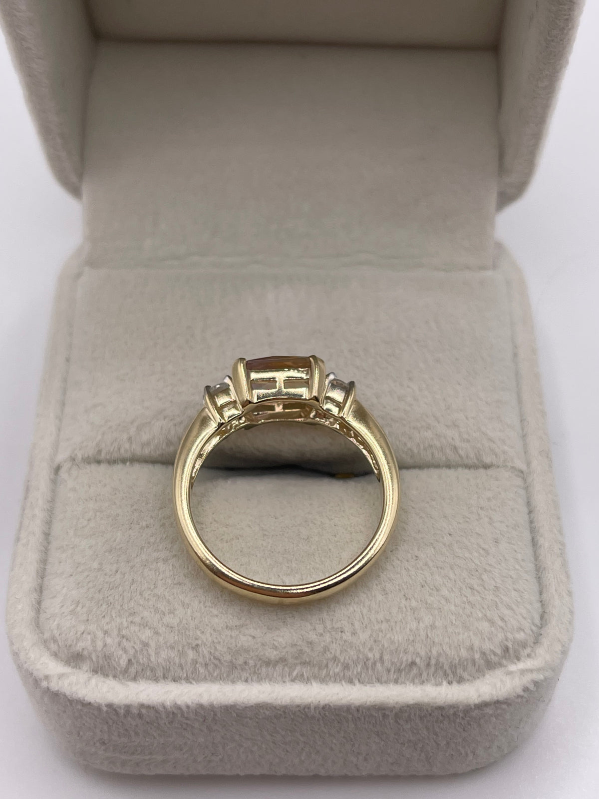 9ct gold ametrine and zircon ring