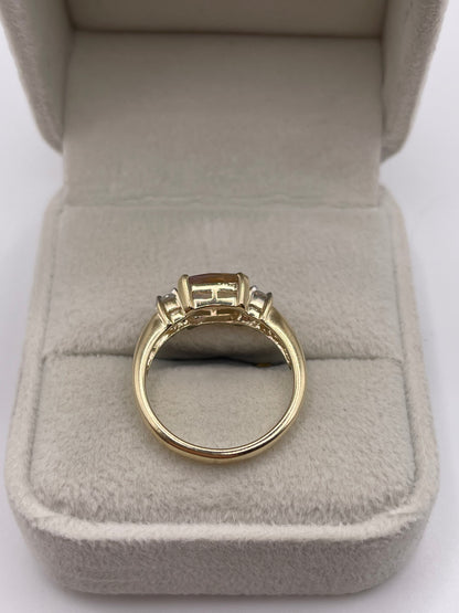 9ct gold ametrine and zircon ring