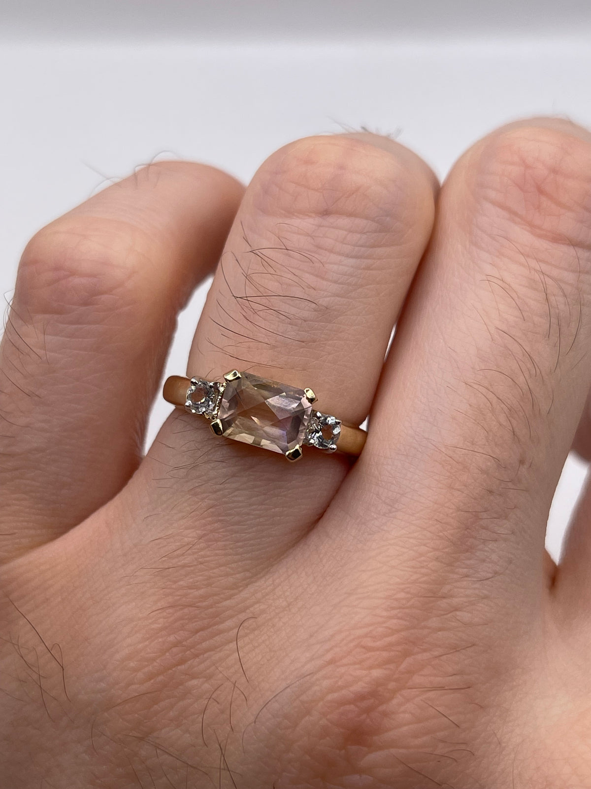 9ct gold ametrine and zircon ring