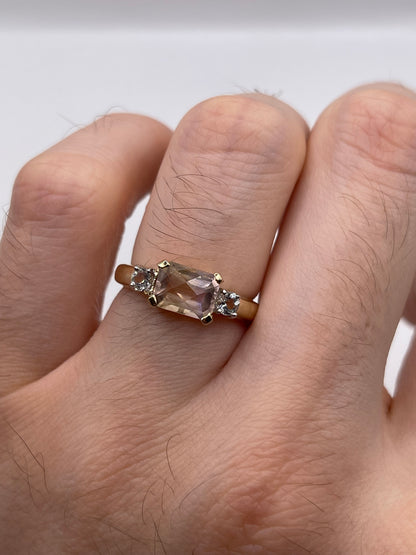 9ct gold ametrine and zircon ring