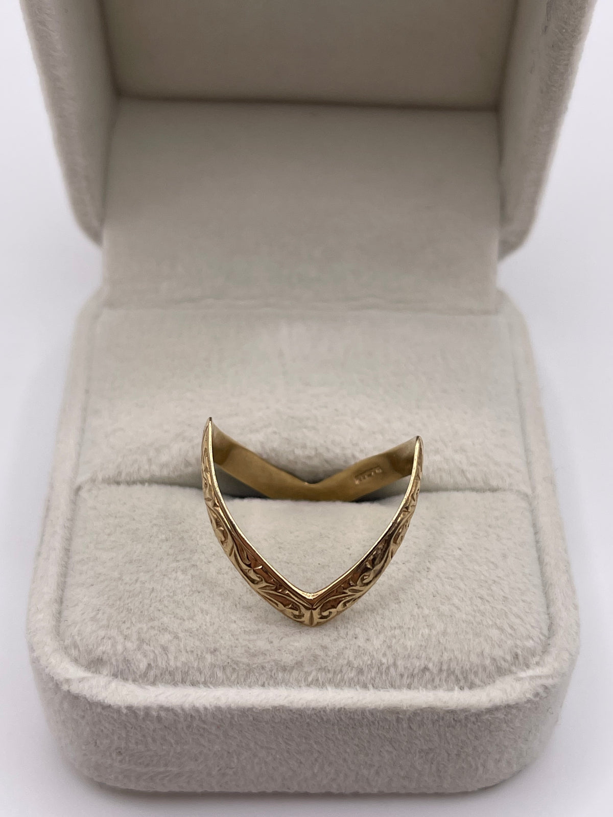 9ct gold double wishbone ring