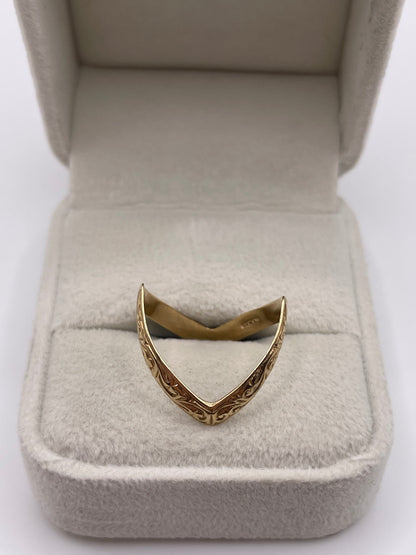 9ct gold double wishbone ring