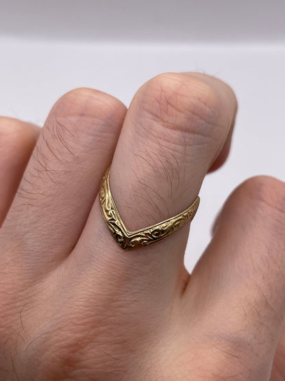 9ct gold double wishbone ring