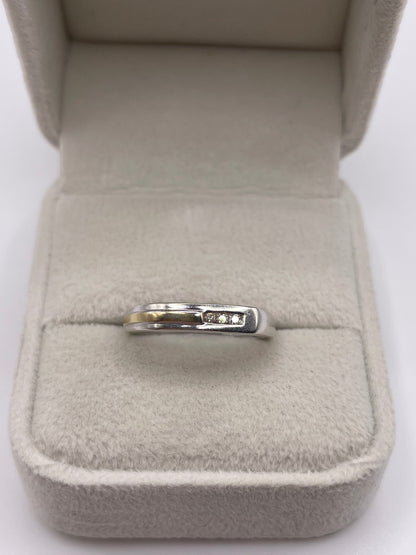 9ct two tone gold diamond ring