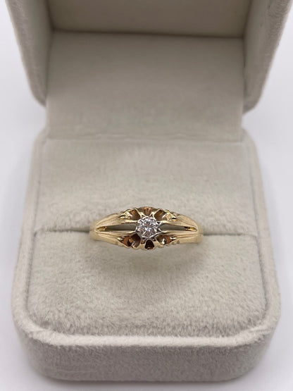 9ct gold diamond gypsy ring