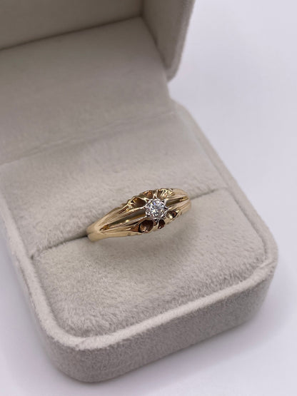 9ct gold diamond gypsy ring