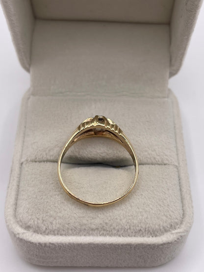 9ct gold diamond gypsy ring