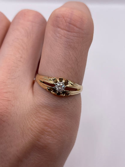 9ct gold diamond gypsy ring