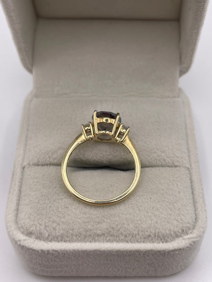 9ct gold mystic topaz and zircon ring