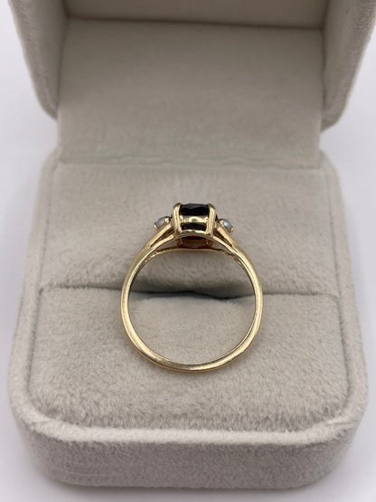 9ct gold garnet and pearl ring
