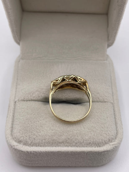 9ct gold opal and diamond ring