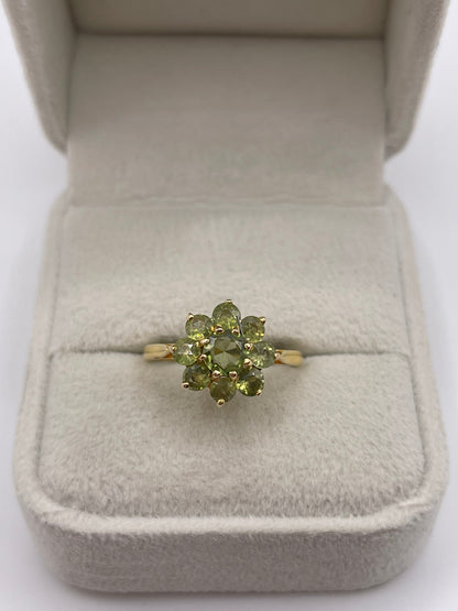 9ct gold quartz cluster ring