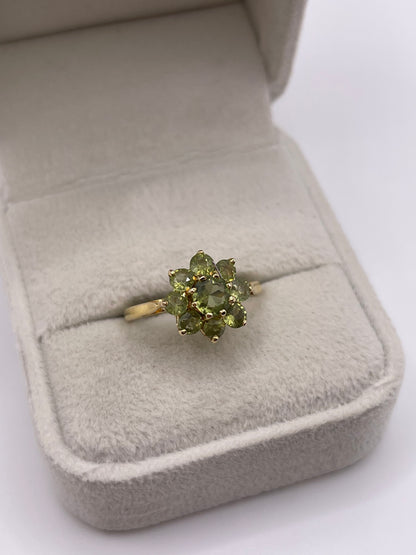 9ct gold quartz cluster ring