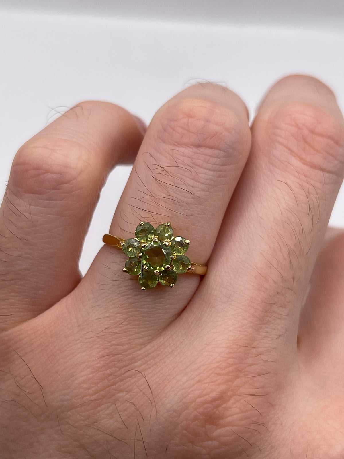 9ct gold quartz cluster ring