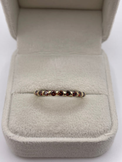 9ct gold red diamond ring