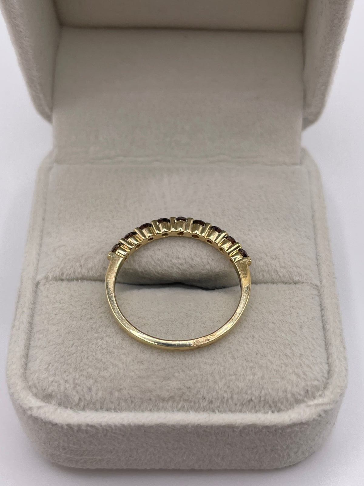 9ct gold red diamond ring