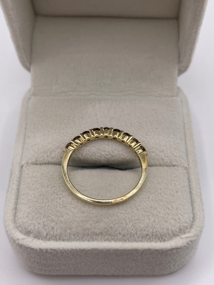 9ct gold red diamond ring
