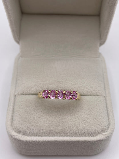 9ct gold pink sapphire ring