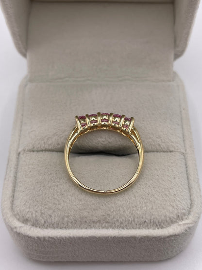 9ct gold pink sapphire ring