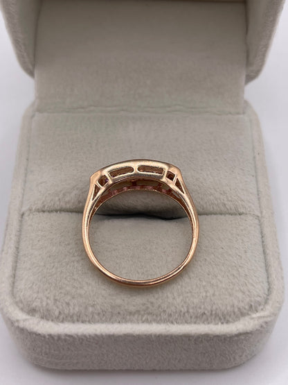 9ct rose gold pink sapphire and diamond ring