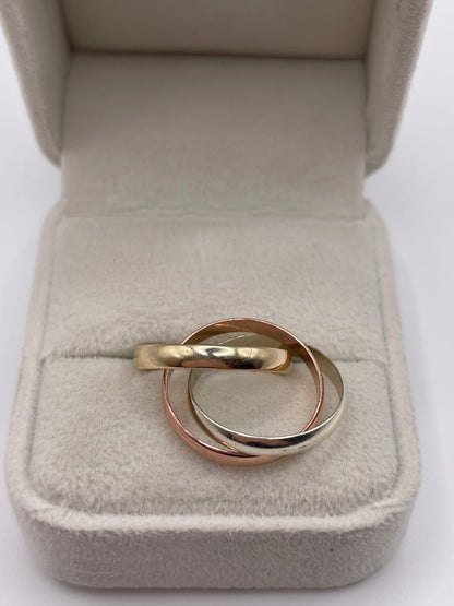 9ct tri gold ring