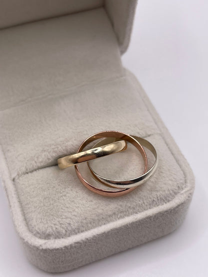 9ct tri gold ring