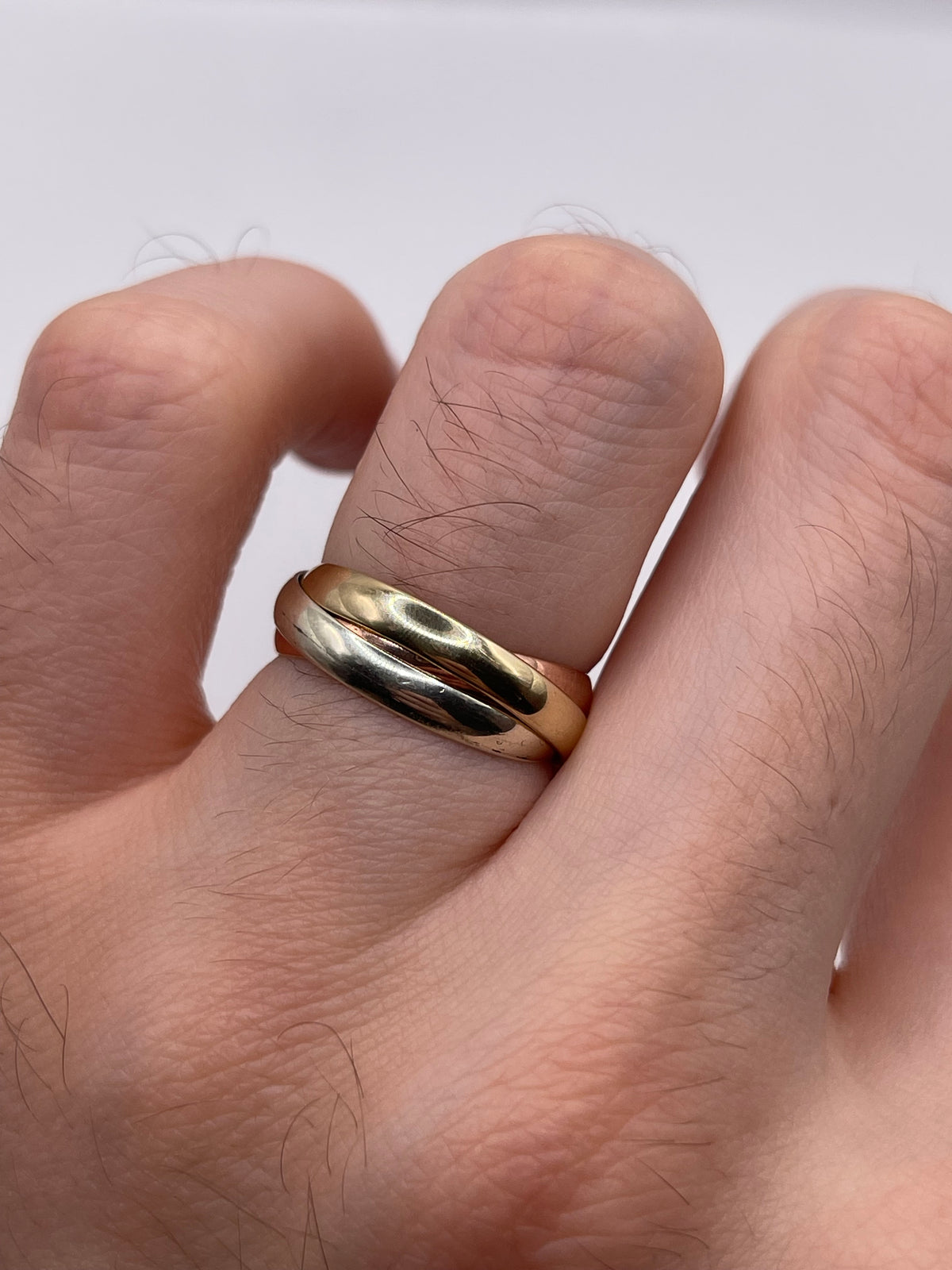 9ct tri gold ring