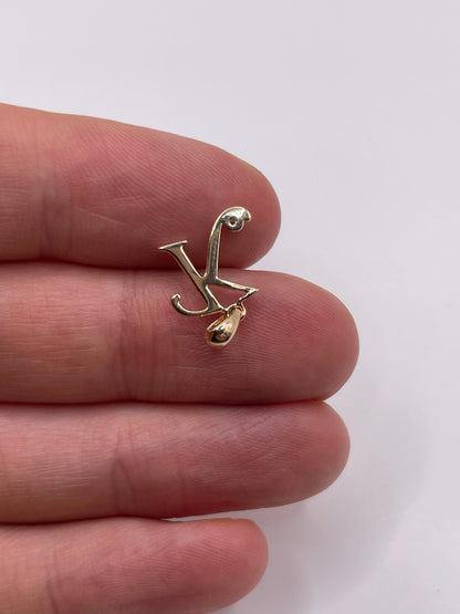 9ct gold diamond initial K pendant