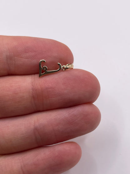 9ct gold diamond initial L pendant