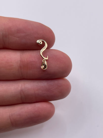 9ct gold diamond initial S pendant