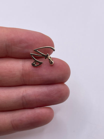 9ct gold diamond initial W pendant