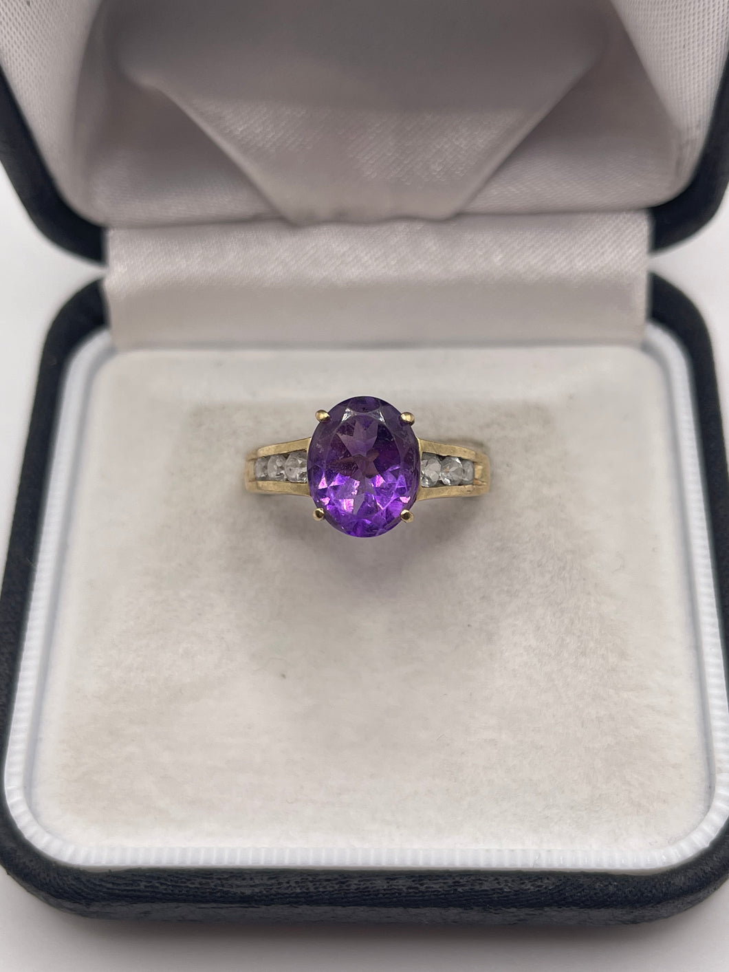 9ct gold amethyst and topaz ring