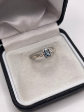 Load image into Gallery viewer, 18ct white gold aquamarine and diamond ring
