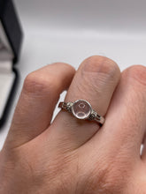 Load image into Gallery viewer, 9ct white gold rose quartz and diamond ring
