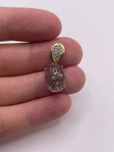 Load image into Gallery viewer, 9ct gold rutile quartz and diamond pendant
