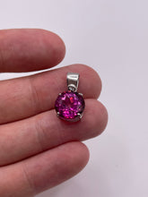 Load image into Gallery viewer, 9ct white gold pink topaz pendant
