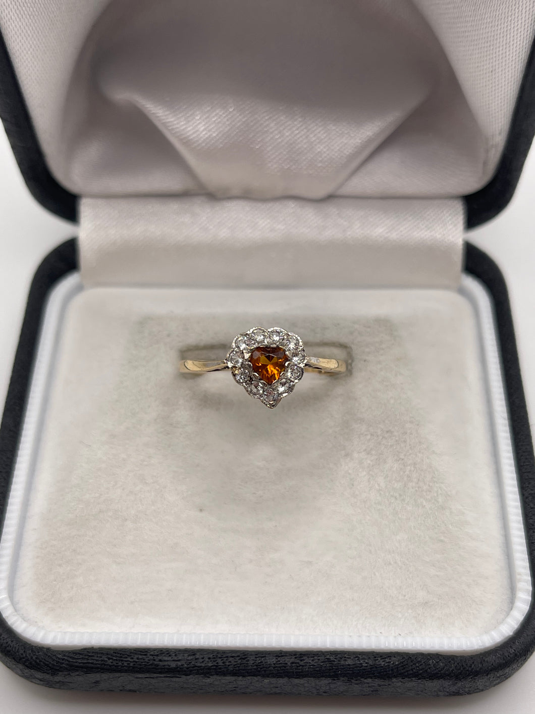 9ct gold citrine and paste ring