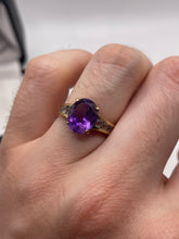 Load image into Gallery viewer, 9ct gold amethyst and topaz ring
