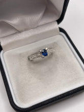 Load image into Gallery viewer, 14ct white gold sapphire and diamond ring

