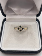 Load image into Gallery viewer, 9ct gold sapphire and diamond cluster ring
