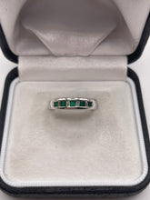 Load image into Gallery viewer, 14ct white gold emerald and diamond ring
