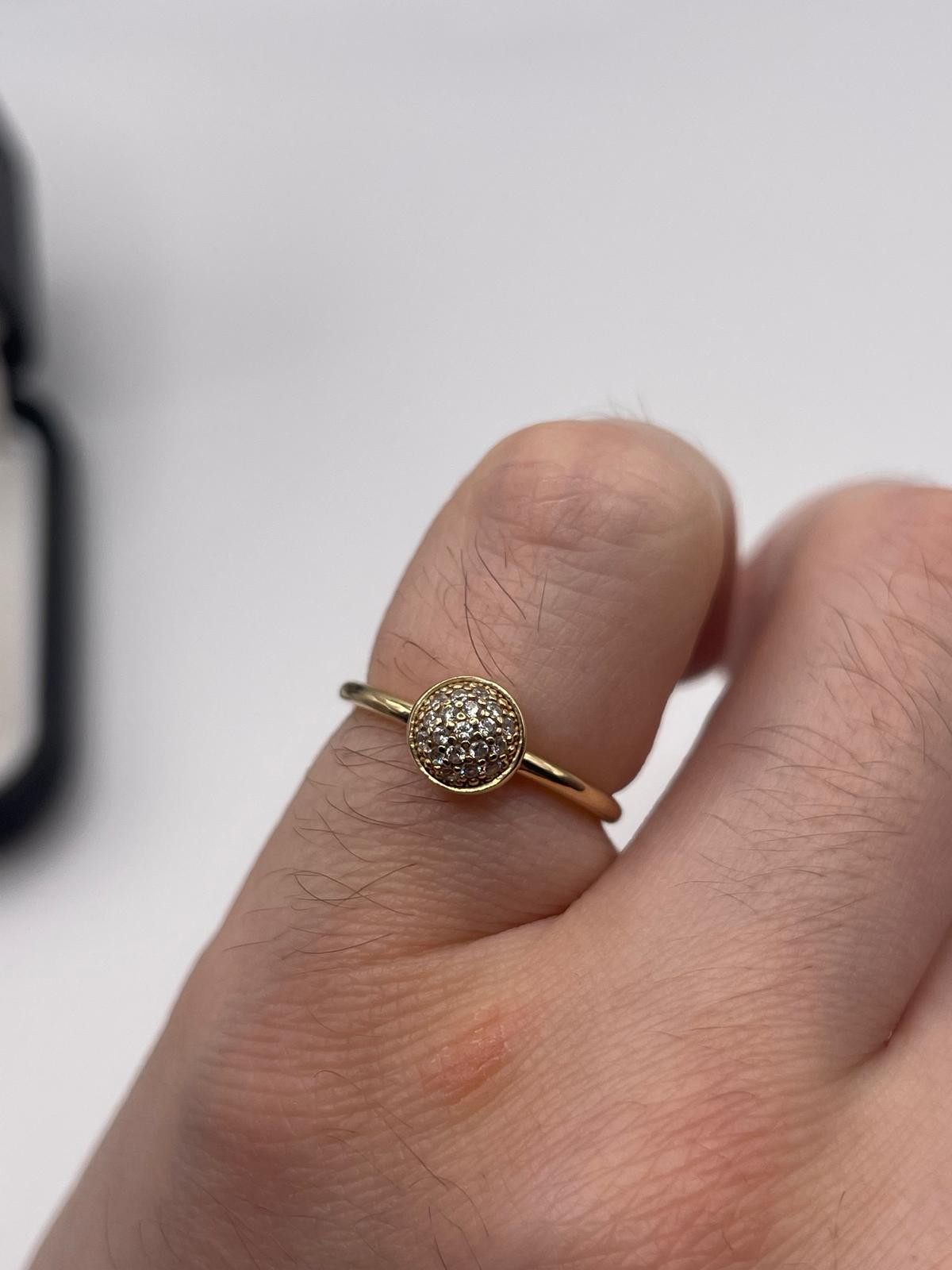 14ct gold cz cluster ring