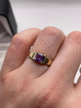 Load image into Gallery viewer, 9ct gold amethyst and diamond ring
