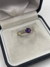 Load image into Gallery viewer, 9ct gold amethyst and diamond ring
